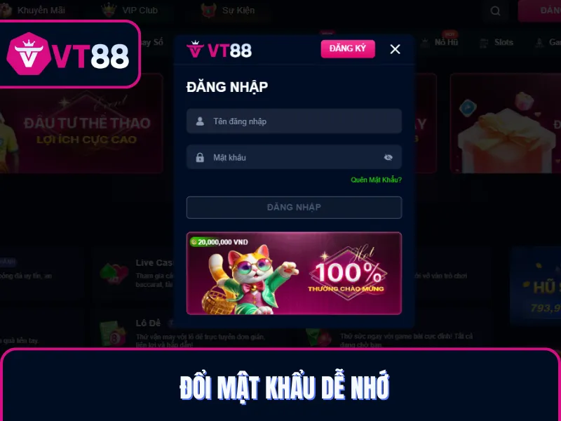 Đổi mật khẩu VT88 có ý nghĩa