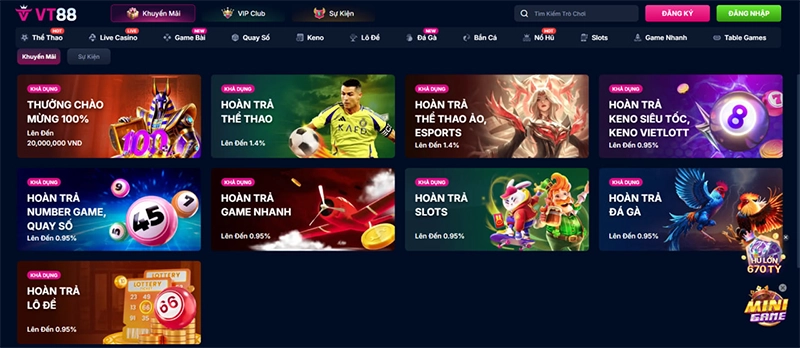 Mức thưởng cao khi giải trí game VT88 mỗi ngày